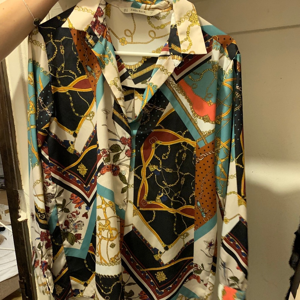 ZARA EQUESTRIAN PRINT SHIRT